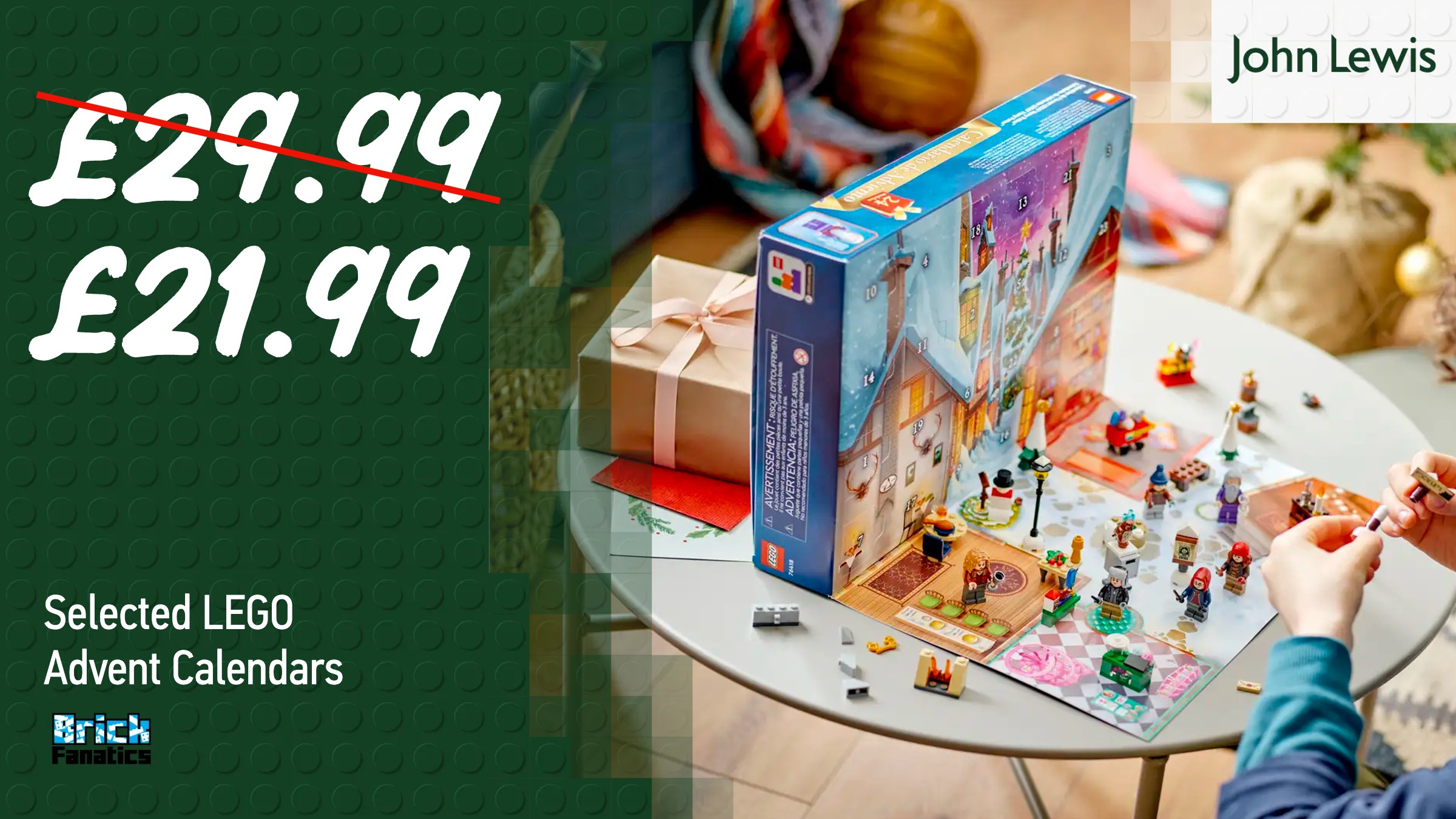 Double discounts on LEGO Advent Calendars at John Lewis