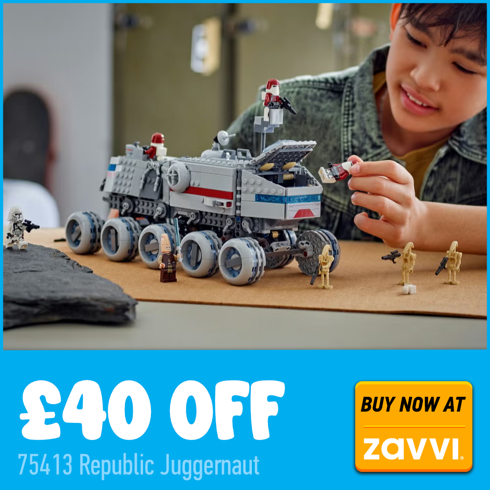 lego star wars 75413 republic juggernaut 40 off deal card zavvi