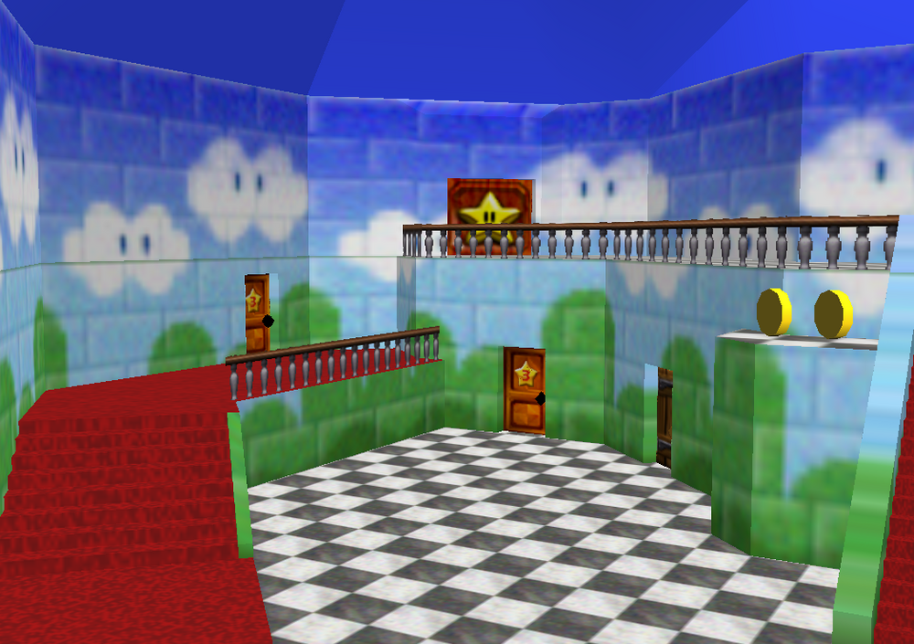 Super Mario 64 Peachs Castle lobby