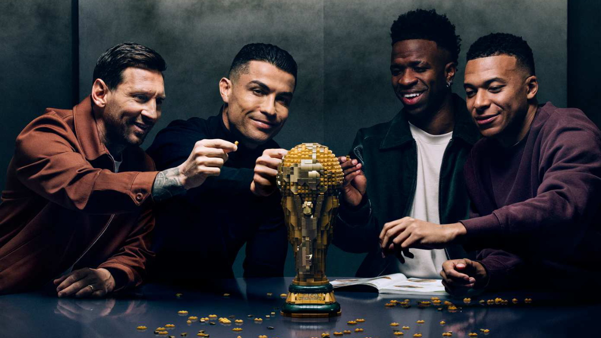 Football legends team up to build LEGO FIFA World Cup Trophy