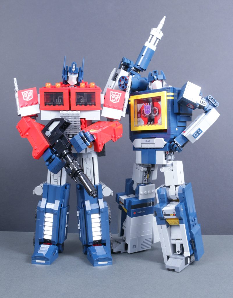 LEGO Icons Transformers 10358 Soundwave 10302 Optimus Prime comparison 9 801x1024