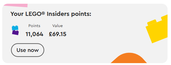 LEGO Insiders use any amount of points
