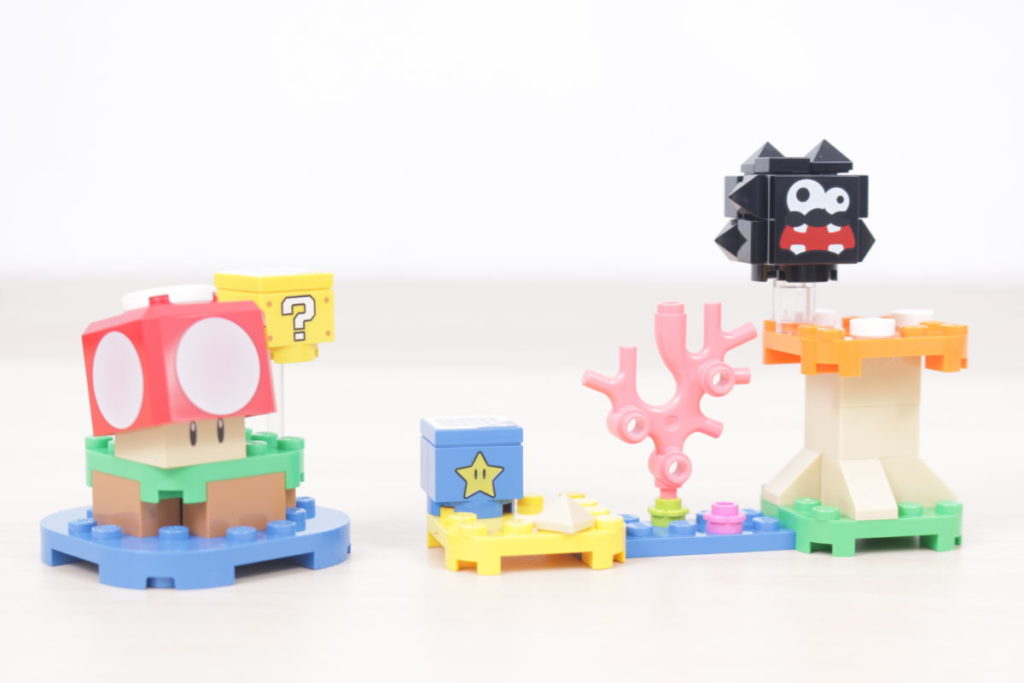 LEGO Super Mario 30385 Super Mushroom Surprise Expansion Set and 30389 Fuzzy Mushroom Platform gift with purchase review 4 1024x683