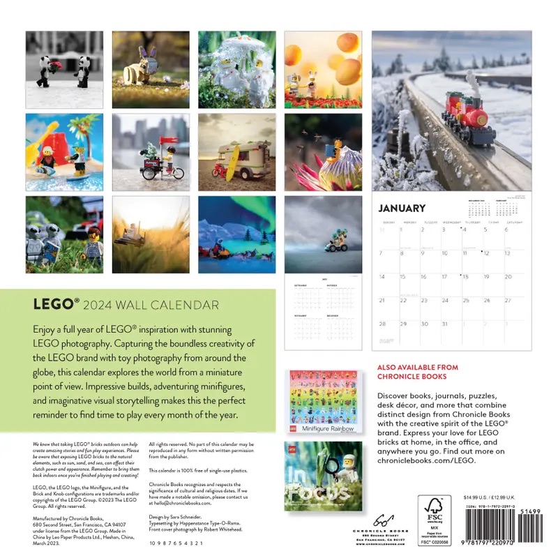 5008141 LEGO 2024 Wall Calendar Inside Year