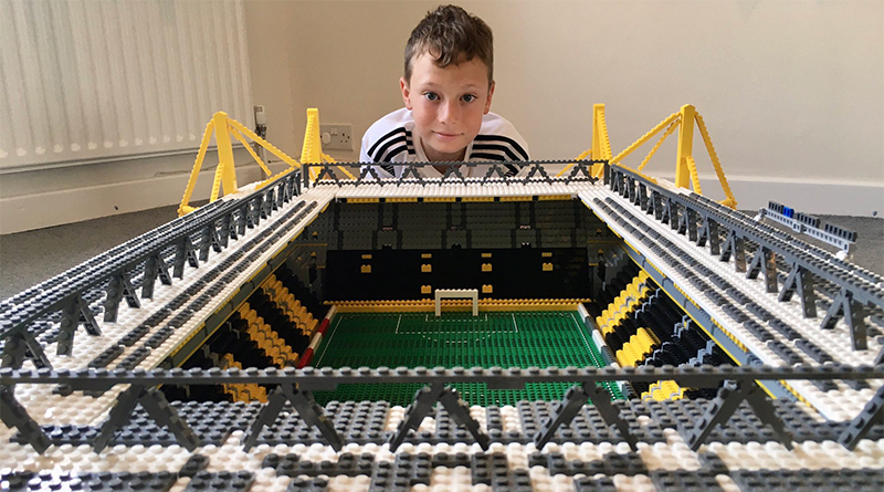 Young LEGO fan builds German football stadiums